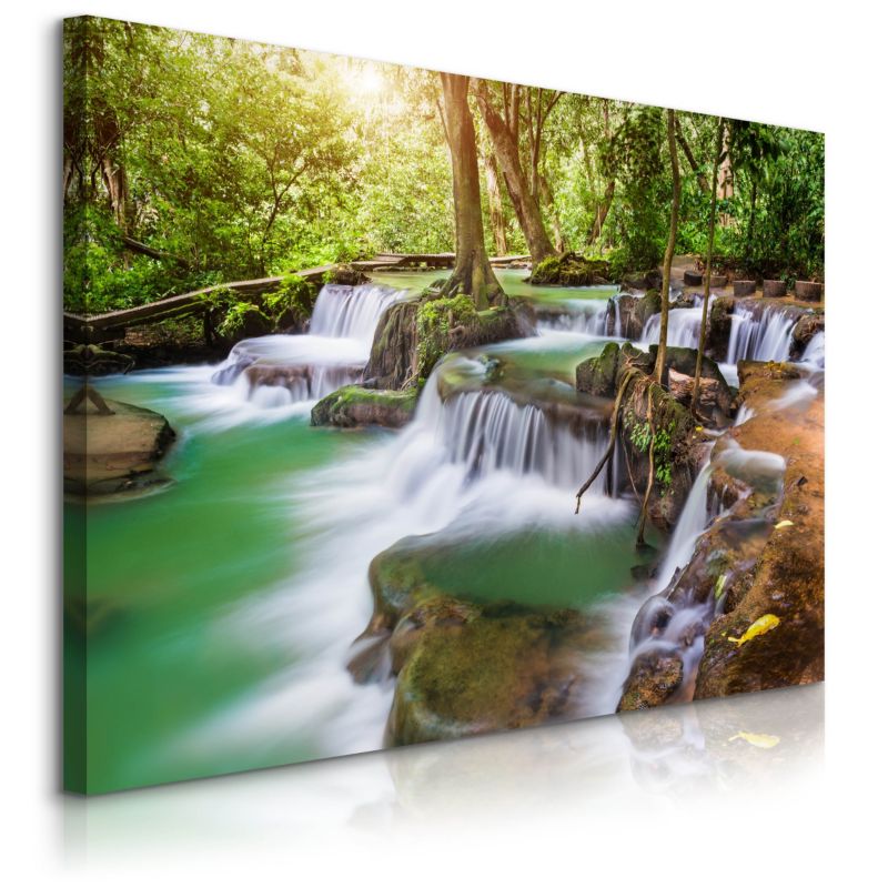 Obraz Muralo Na Płótnie Wodospad W Dżungli Natura Krajobraz Do Salonu 30x20 cm 1 szt.