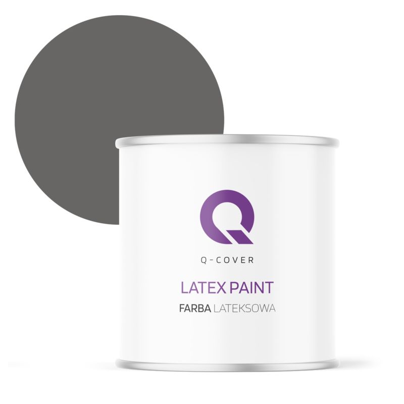Farba Lateksowa Do Ścian i Sufitów Q-Cover Grafitowy H1213 Głęboki Mat 2L