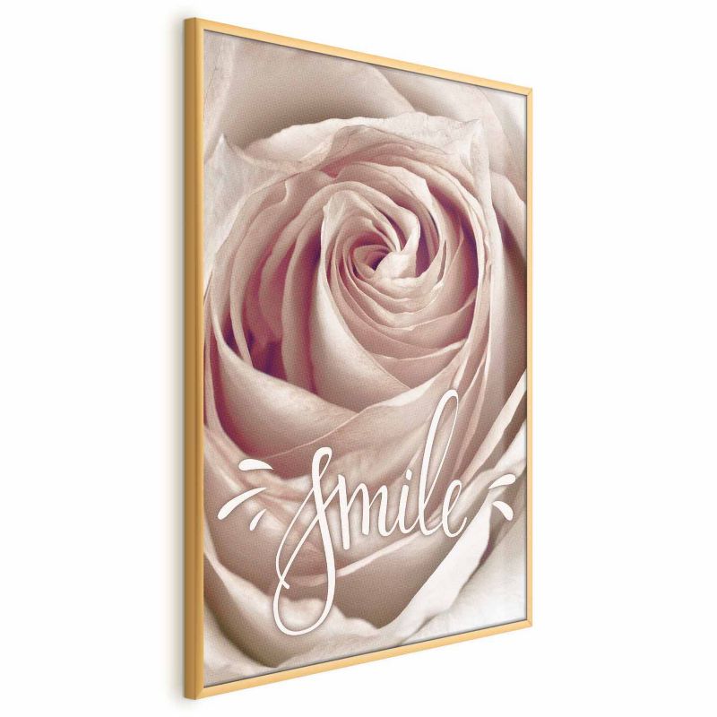 Plakat Artgeist Uśmiechnij się 21x30 cm z ramą złotą bez marginesu 1 szt