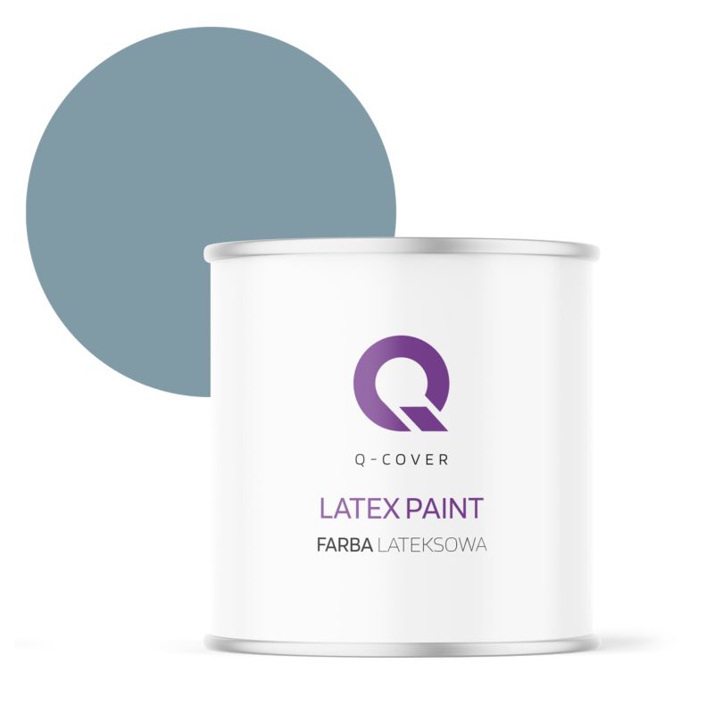 Farba Lateksowa Do Ścian i Sufitów Q-Cover Szary platynowy ciemny H0730 Głęboki Mat 2L