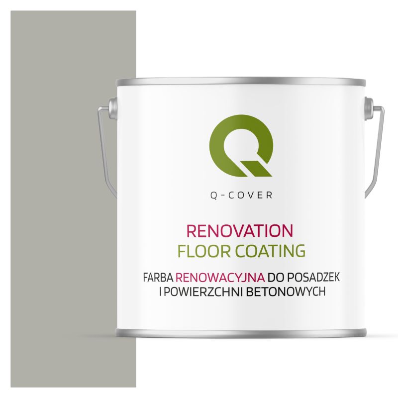 Farba Renowacyjna do Posadzek i Powierzchni Betonowych Q-Cover Szary Agatowy RAL7038 Wysoki Połysk 5L