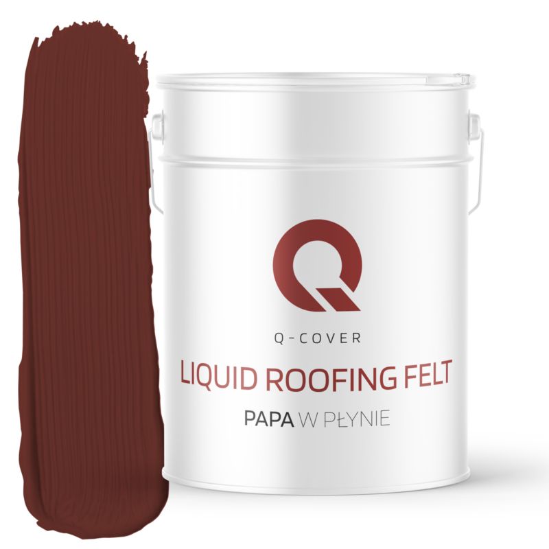 Papa w Płynie Uszczelniacz do Dachów Q-Cover Wiśniowy RAL3009 13KG