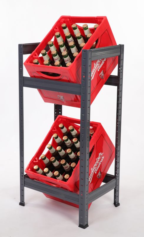 Regał metalowy na skrzynki MODO24 90 x 45 x 35 cm grafitowy 1 szt.