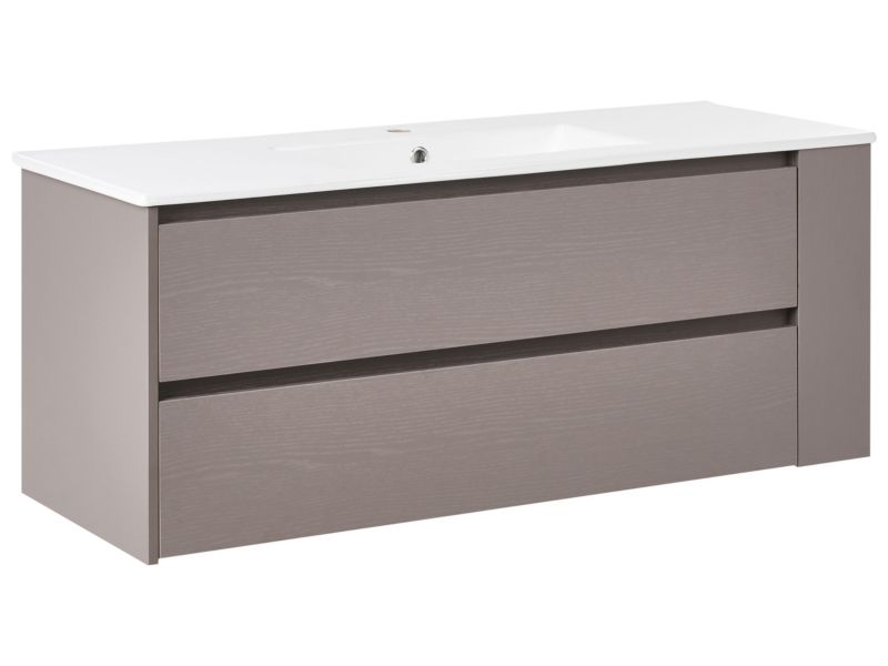 Szafka łazienkowa wisząca z umywalką Mancora 120 cm Beżowoszary 1 szt.