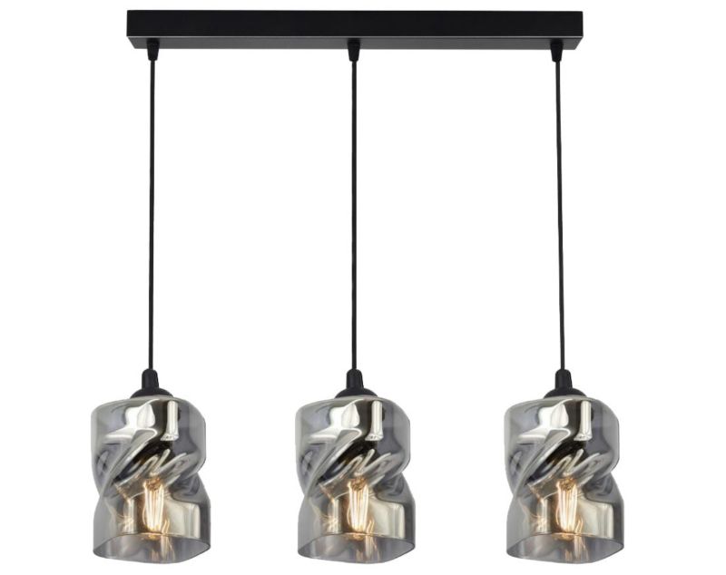 Lampa sufitowa wisząca Candellux Felis 0149 czarno-szara szerokość 62 cm 3xE27 x 60W 1 szt.