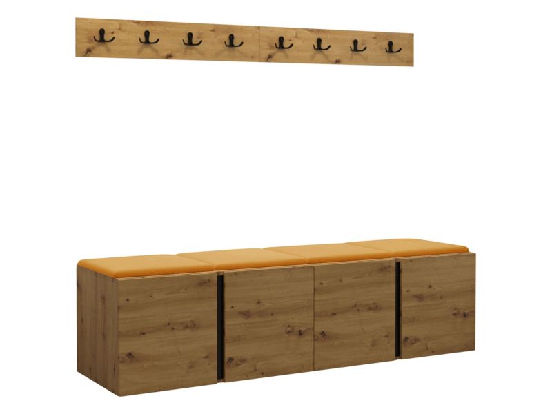 Garderoba MIRJAN 24 Orion VII dąb artisan/czarny + żółty 1 kpl.