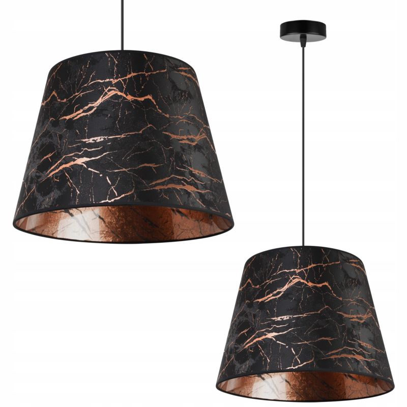 Lampa sufitowa wisząca Light Home LH Werona 1x E27 60W abażur stożek marmur miedź/czarny 1szt.