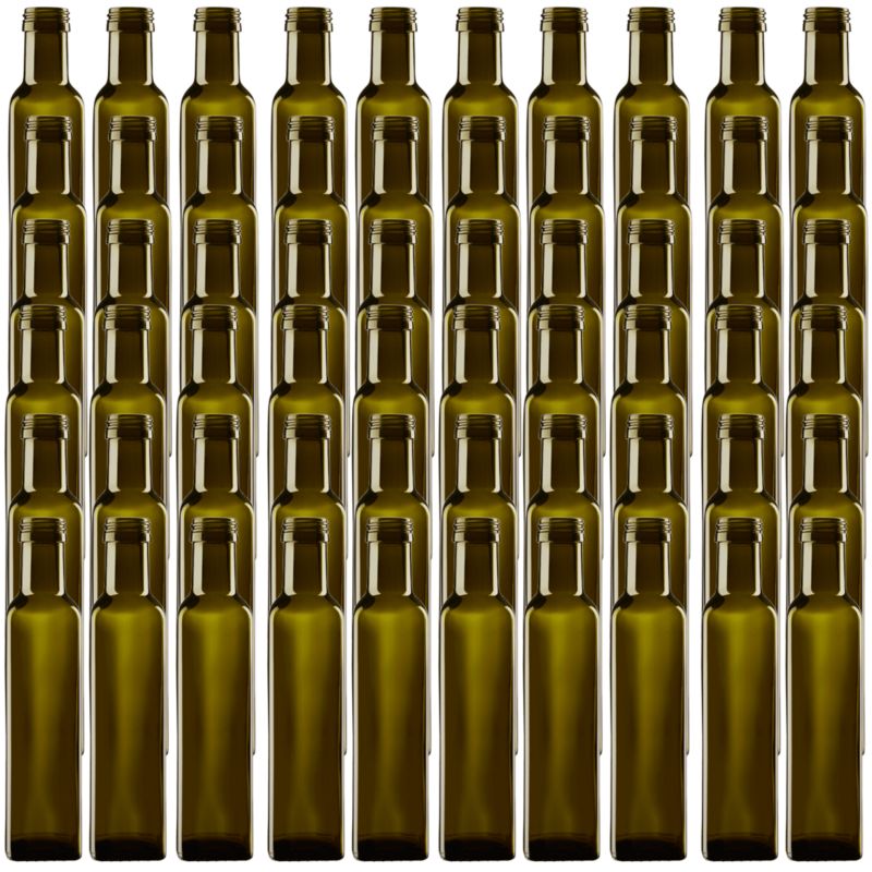 Butelki szklane MODO24 250 ml maraska kwadratowa zielona na oliwę fi 31 bez nakrętek 60 szt.