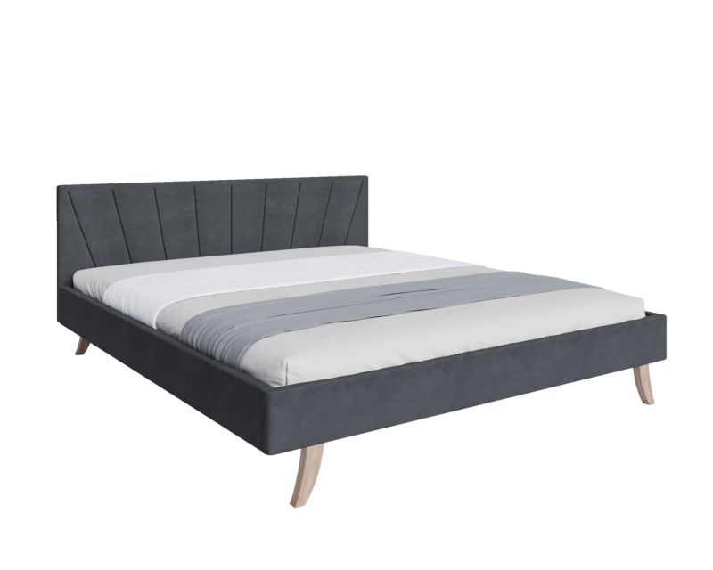 Łóżko śpijzdrowo tapicerowane MALMO 180x200 grafitowe z materacem 1 szt.