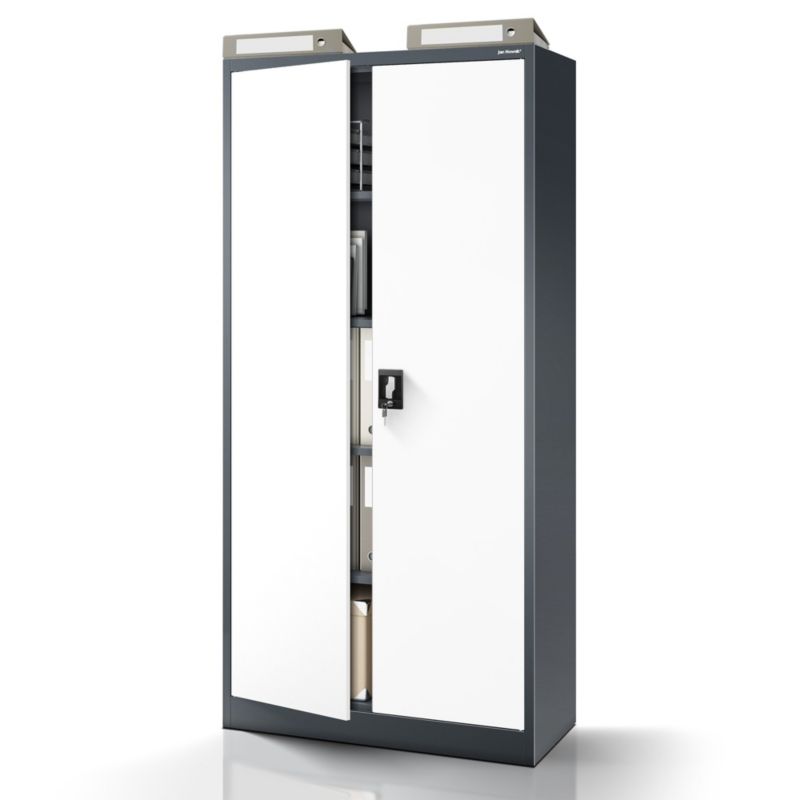 Szafa metalowa biurowa Jan Nowak 195x90x40 cm biało-antracytowa 1 szt