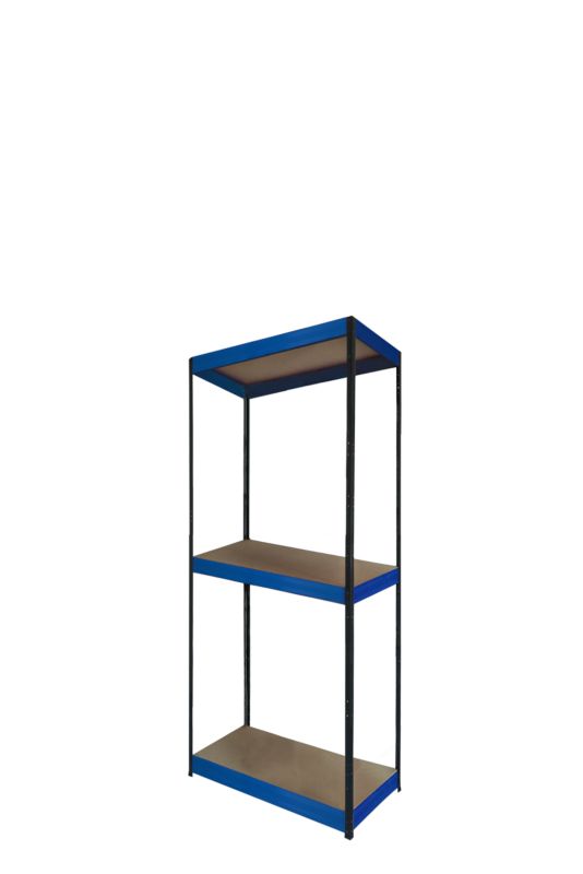 Regał magazynowy garażowy metalowy MODO24 grafitowo-niebieski helios 106x50x50cm 3 półki po 175 kg 1 szt.