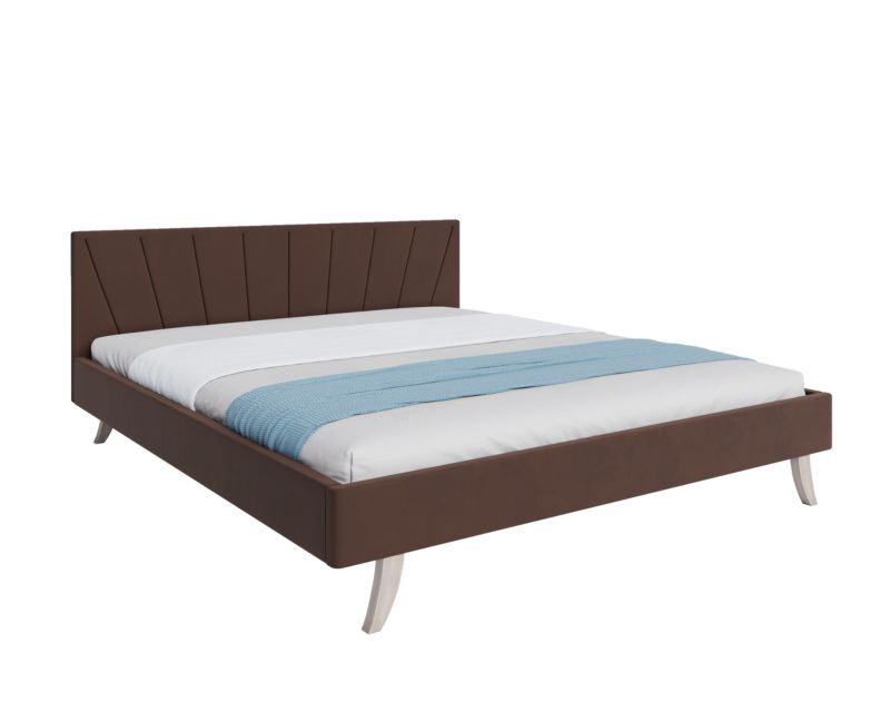 Łóżko śpijzdrowo tapicerowane MALMO 180x200 brązowe z materacem 1 szt.