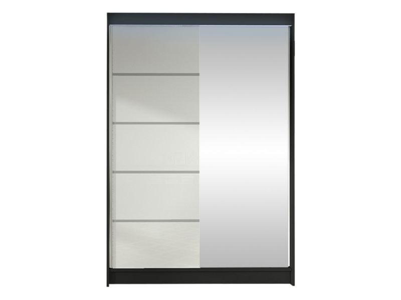 Szafa MIRJAN 24 z drzwiami przesuwnymi Lino III z oświetleniem RGB czarny/biały 1 szt.