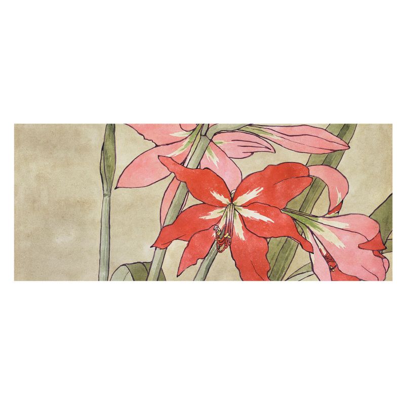 Dekoracyjna Tapeta Do Sypialni Wallfluent 250x104 cm Kwiaty liliowca Dla Miłośników Przyrody I Sztuki Orientalnej 1 szt.