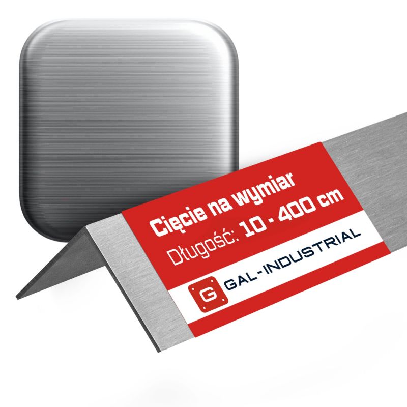 Kątownik Aluminiowy SZCZOTKOWANY GAL-INDUSTRIAL 12x12x2mm 200cm Alu + Cięcie na wymiar 1 szt.