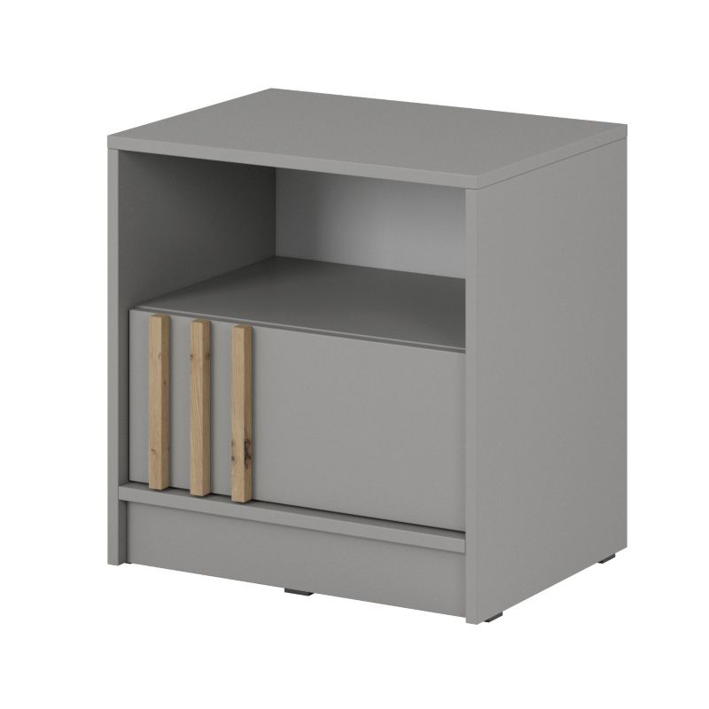 Szafka nocna z szufladą Bettso Nelly z ozdobnymi lamelami szary 1szt.