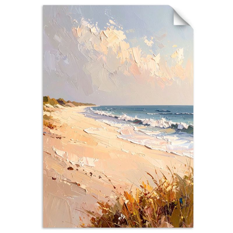 Naklejki samoprzylepne do salonu sypialni Feeby Morze Plaża Wydmy efekt farby 40x60cm 1szt