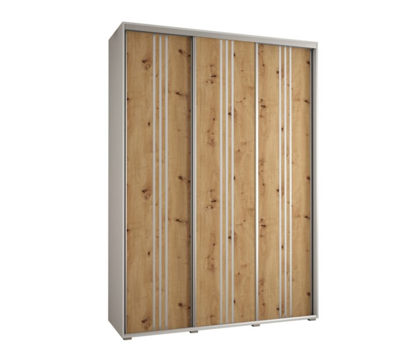 Szafa przesuwna Abiks DAVOS 6 wysoka szer.180cm gł.45cm biały/artisan/srebrny 1szt.