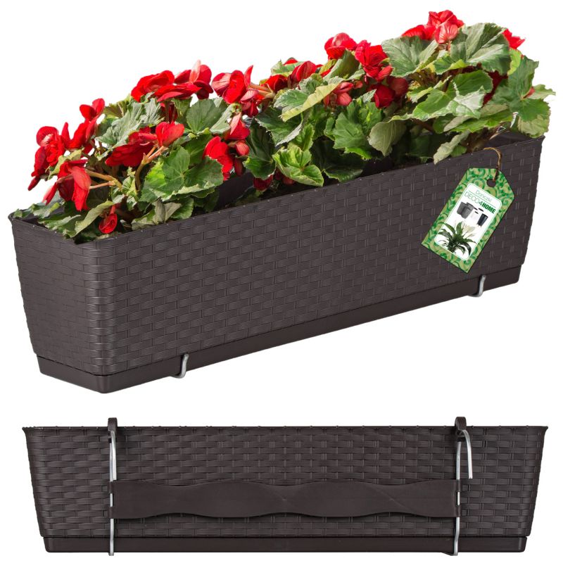 Doniczka Deco4Home Rattan skrzynka balkonowa brązowa 49cm 1 szt.