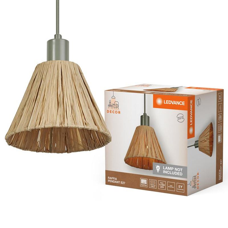 Lampa Sufitowa Decor Ledvance Wisząca Dekoracyjna E27 Zwis Brązowy Zielony 1 szt.