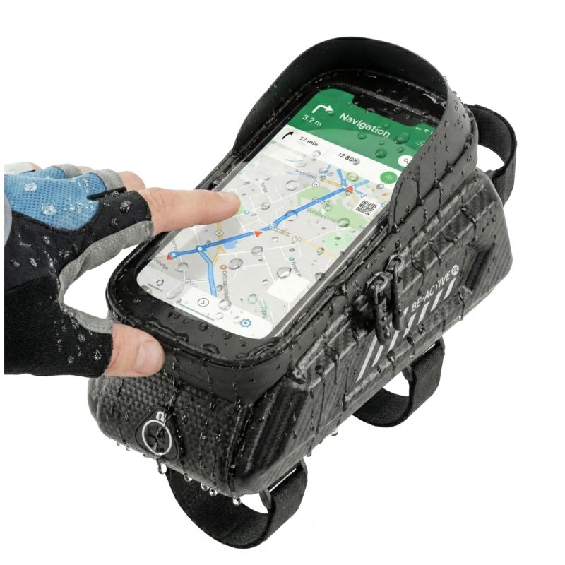 Etui na telefon Be-active.pl sakwa rowerowa na ramę wodoodporna czarny 1 szt.