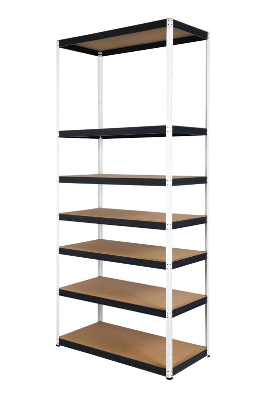 Regał metalowy MODO24 magazynowy biało-grafitowy helios 270x90x60cm 7 półek po 350 kg 1 szt.