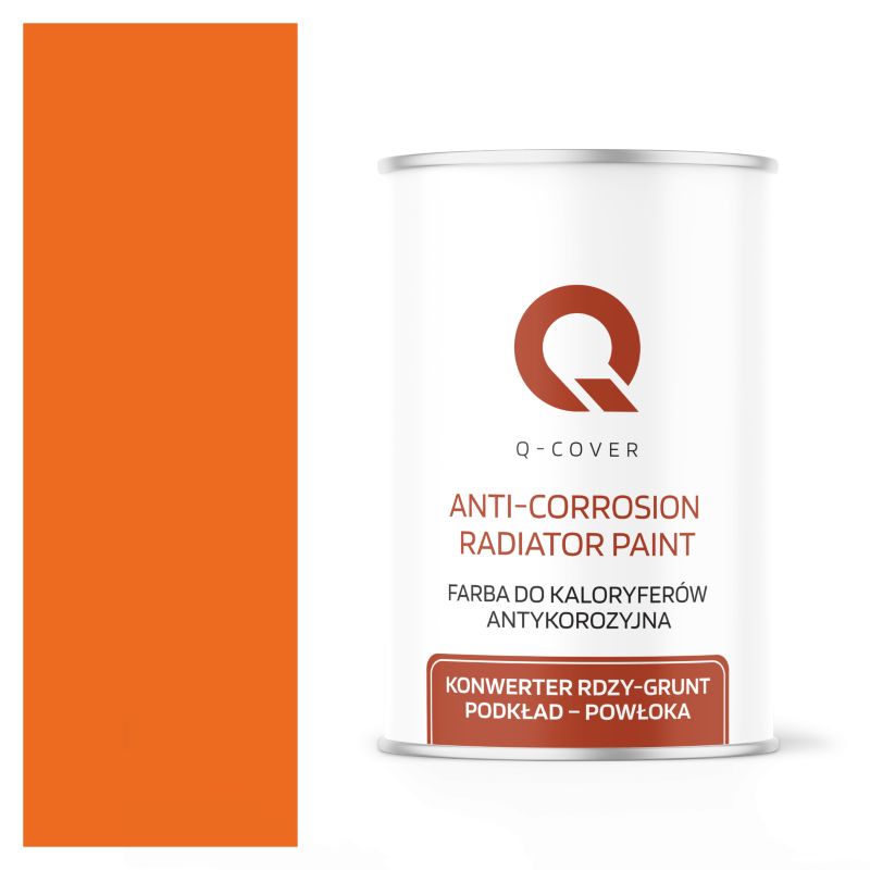 Farba do Kaloryferów Antykorozyjna Q-Cover Jasnoczerwony pomarańczowy RAL2008 Półmat 1L