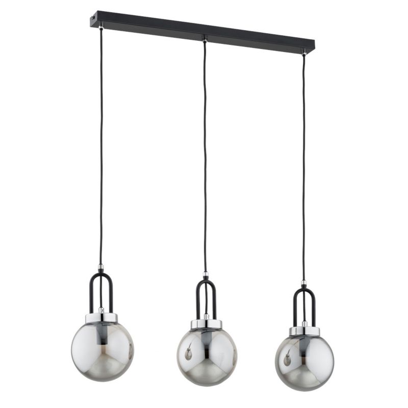 Lampa wisząca Alfa ATORI czarna-chromowana-dymiona 3xE14x10W IP20 wym:90x65x15cm - 1 szt.