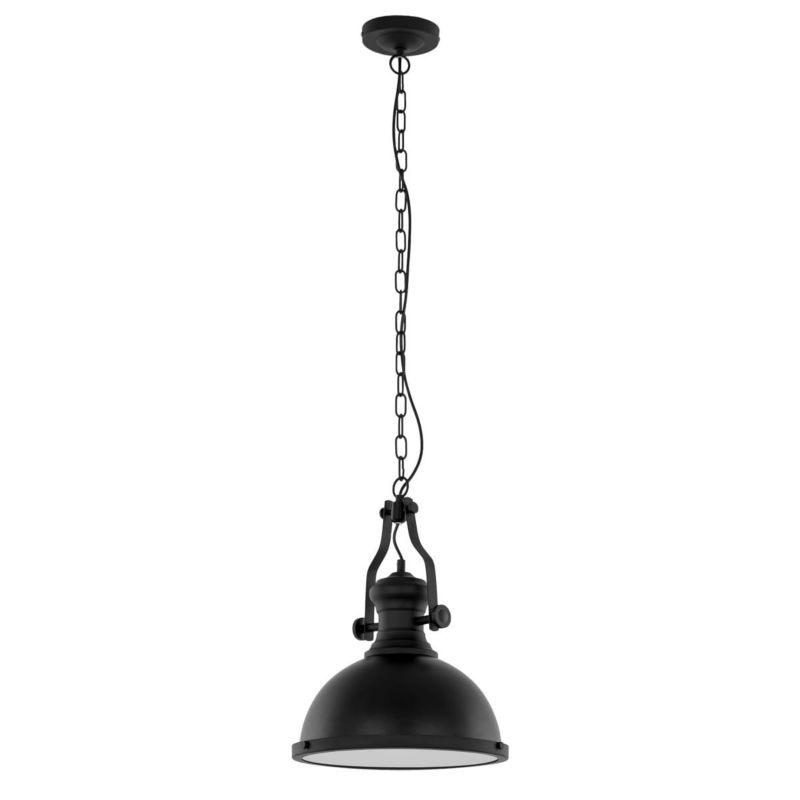 Lampa sufitowa wisząca Italux Maeva 0761 czarno-biała industrialna 1xE27 x 60W 1 szt.