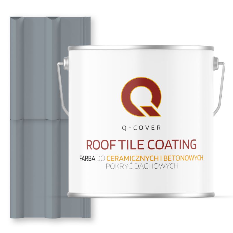 Farba do Dachów Ceramicznych i Betonowych Pokryć Dachowych Q-Cover Szaro-błękitny RAL7001 Mat 5L