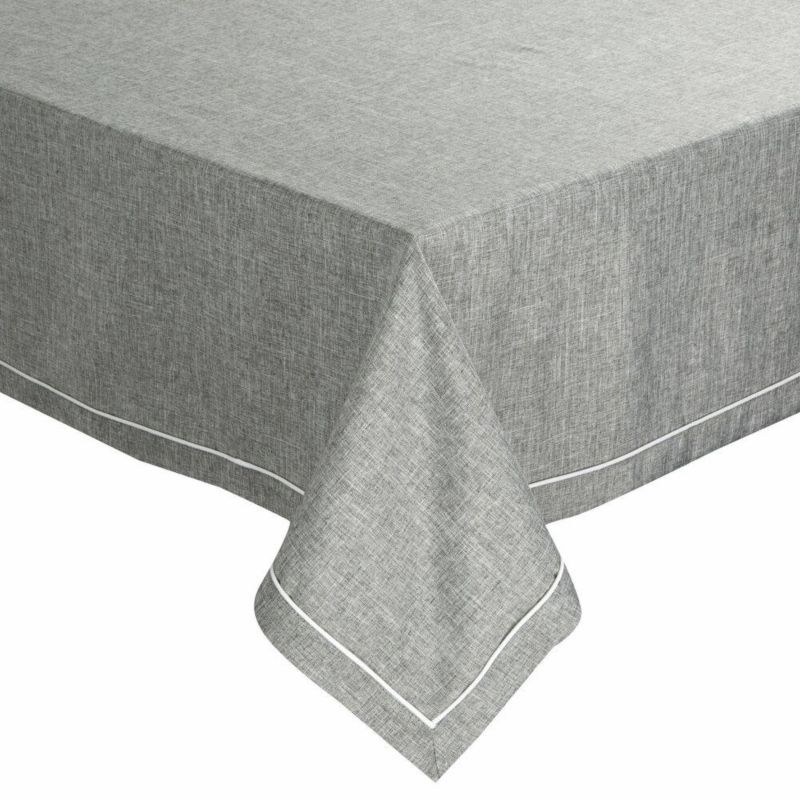 Obrus MEGI Eurofirany 140 x 180 cm popielaty zdobiony lamówką 1 szt.