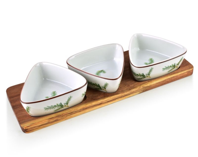 Deska z miskami porcelana Allesken MODERN KITCHEN 28x9,5cm biały 1 kpl
