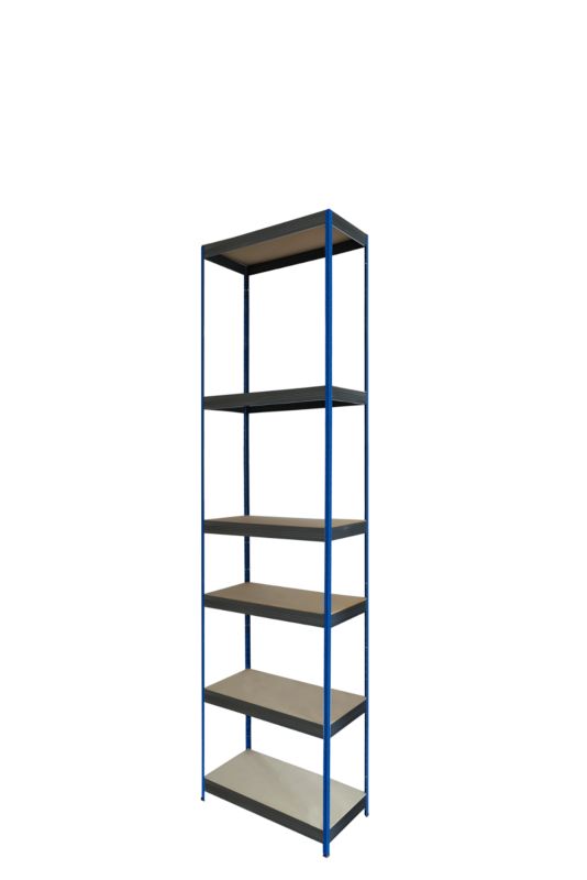 Regał metalowy MODO24 magazynowy stojak niebiesko-grafitowy helios 196x40x40cm 6 półek po 175 kg 1 szt.