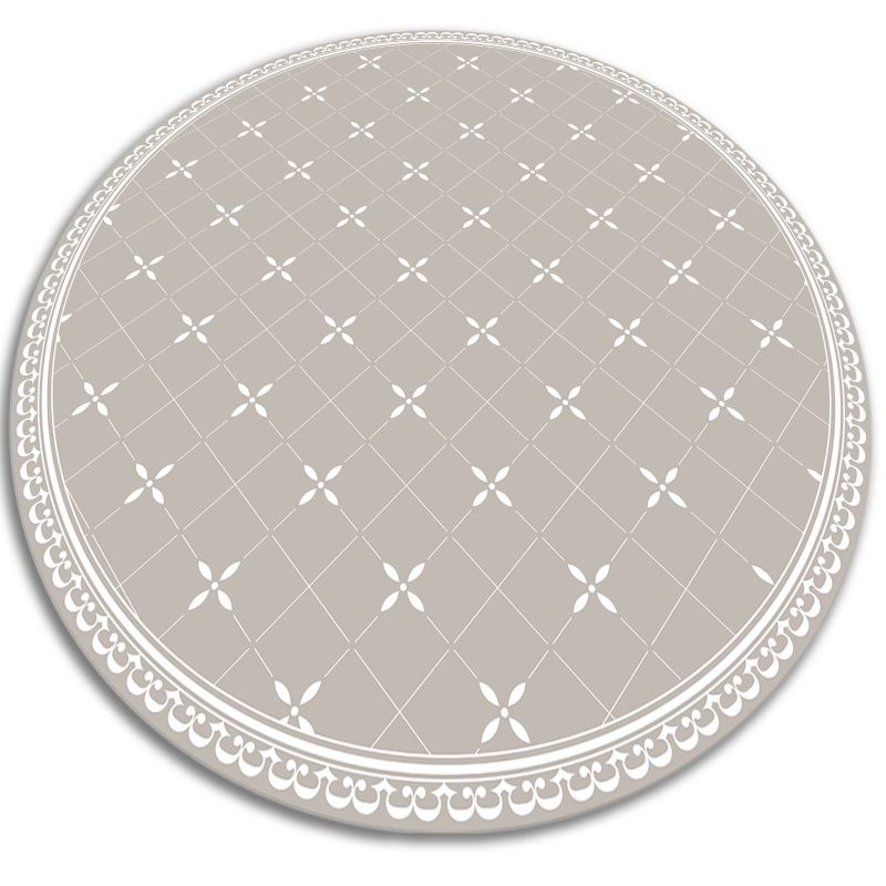 Dywan Tulup Winylowy z Nadrukiem Okrągły Tulup fi140 cm Delikatne krzyżyki Uniwersalny z Modnym Wzorem 1 szt.