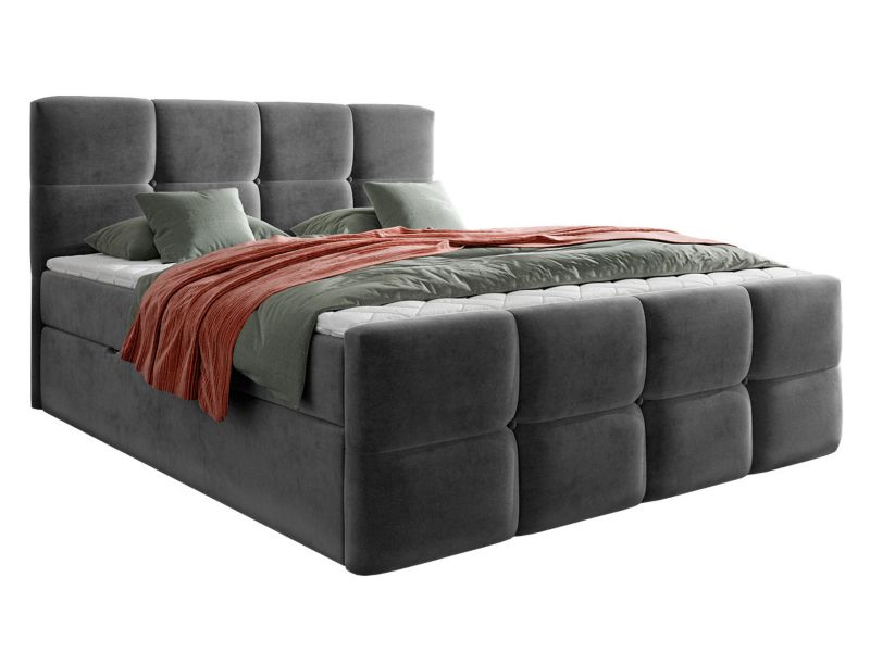 Łóżko kontynentalne MIRJAN 24 Fuego 160x200 stalowy szary 1 szt.