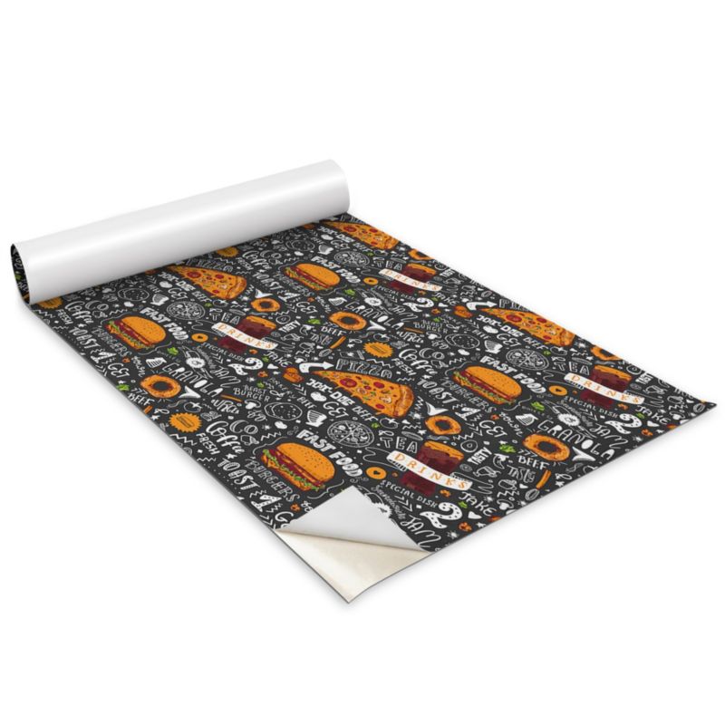 Okleina Meblowa Do Sypialni I Garderoby Wallfluent 100x50 cm Rysunkowe jedzenie Okleina Na Biurko I Regał 1 rol.