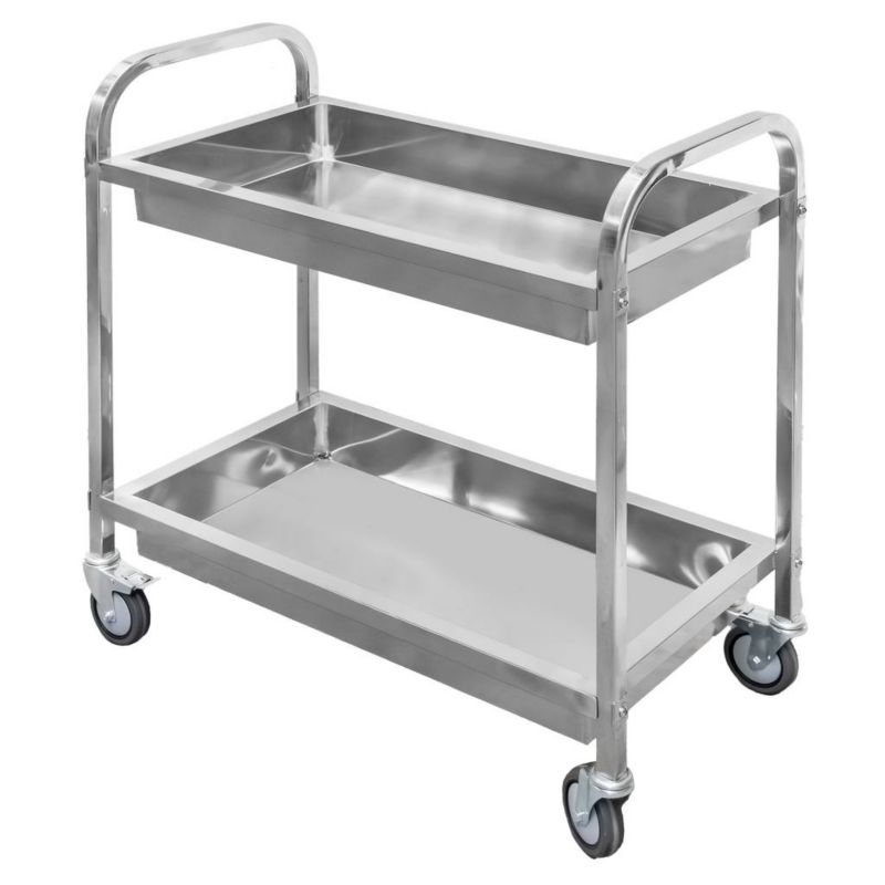 Wózek Mega-M kelnerski cateringowy ze stali nierdzewnej 2-półkowy głęboki 95x50x95 cm 1szt.