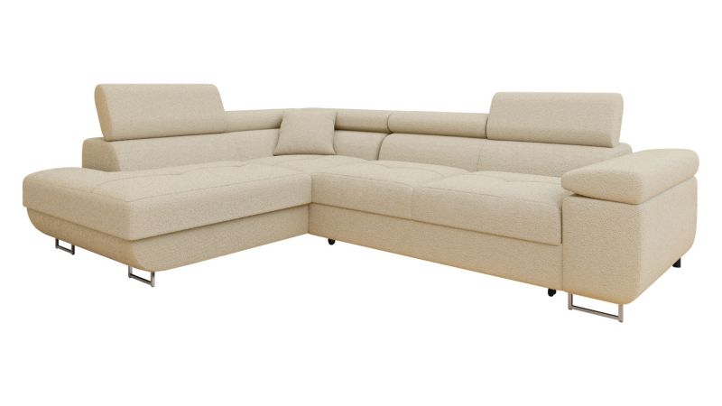 Narożnik z funkcją spania MIRJAN 24 Torezio Premium lewy jasnobeżowa bukla 1 szt.