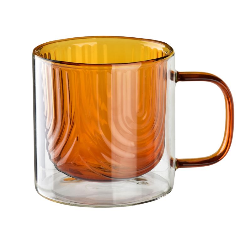 Kubek PETER HONEY Mondex szkło borokrzemowe 9x13x9cm miod 1szt