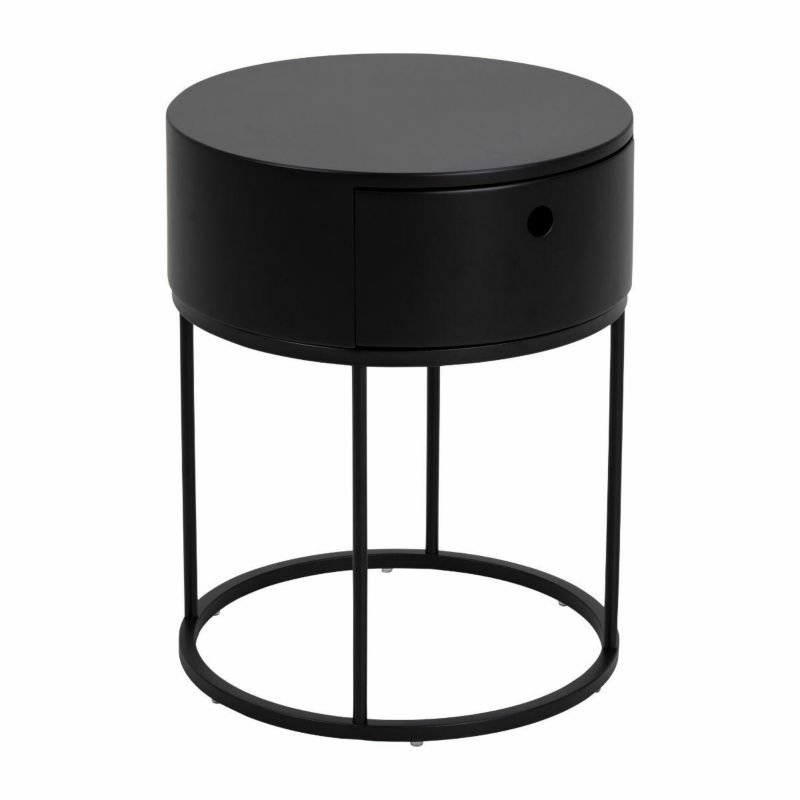 Szafka nocna Polo Actona z szufladą okrągła czarna 1 szt.