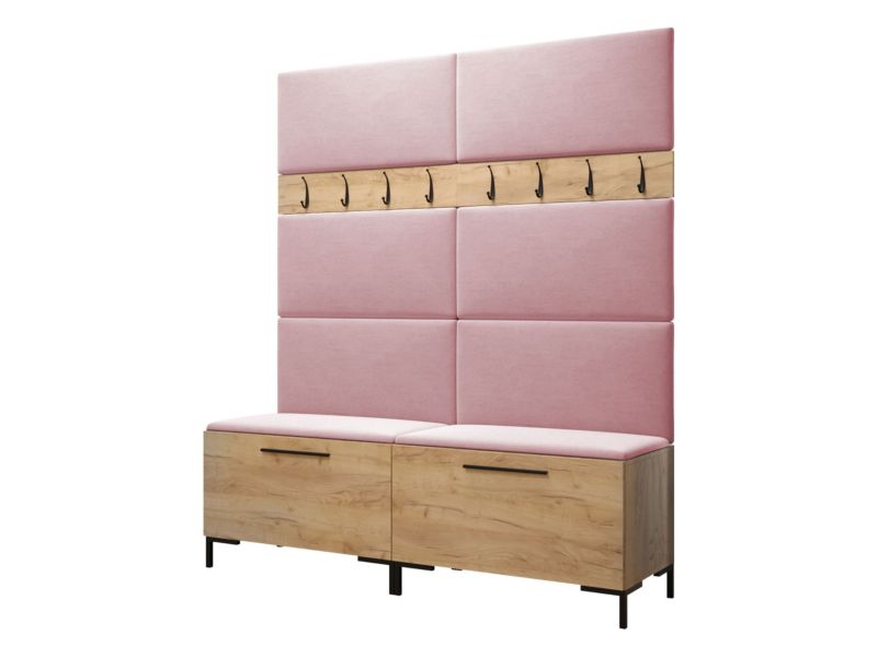 Garderoba MIRJAN 24 Zilion II dąb craft + różowy 1 kpl.