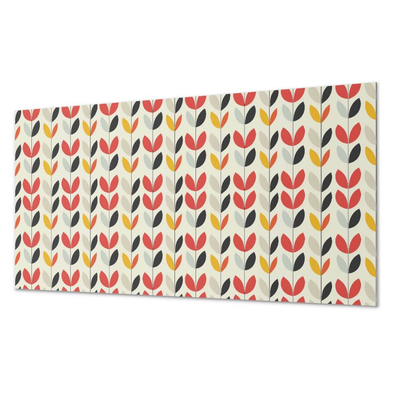 Okładzina Ścienna Z Grafiką PCV ArtPrintCave 100x50 cm Wzór liści na tle 1 szt.
