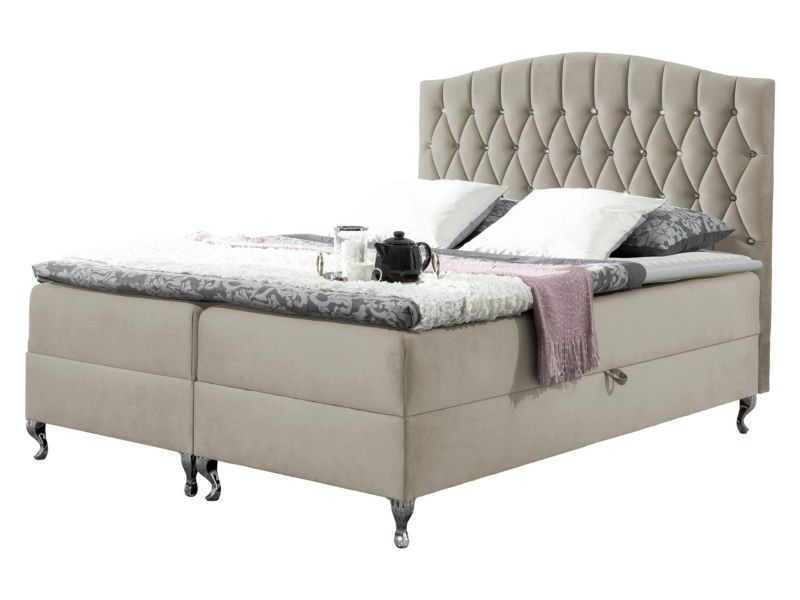 Łóżko kontynentalne MIRJAN 24 Puerto 140x200 jasny beż 1 szt.