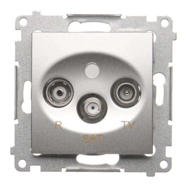 Gniazdo pojedyncze SAT Kontakt-Simon S54 srebrne