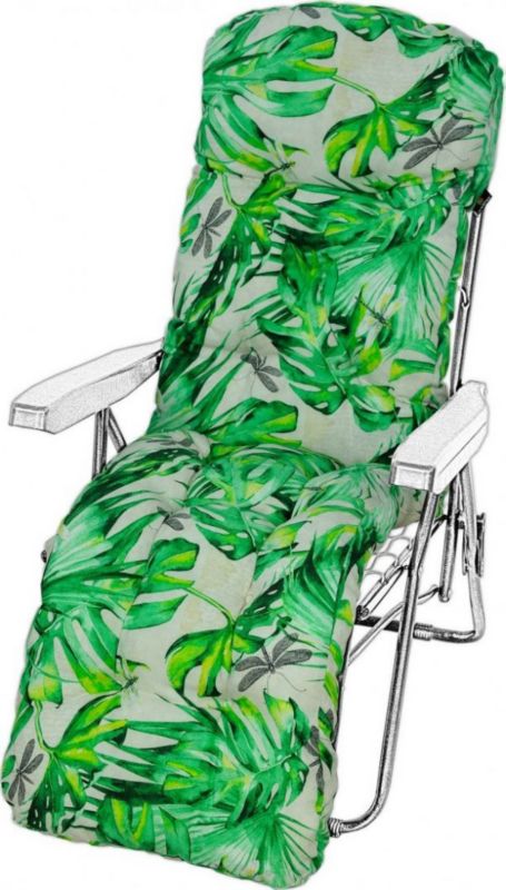 Poduszka na leżak z podnóżkiem AMPO gruba zielony beżowy 1 szt.