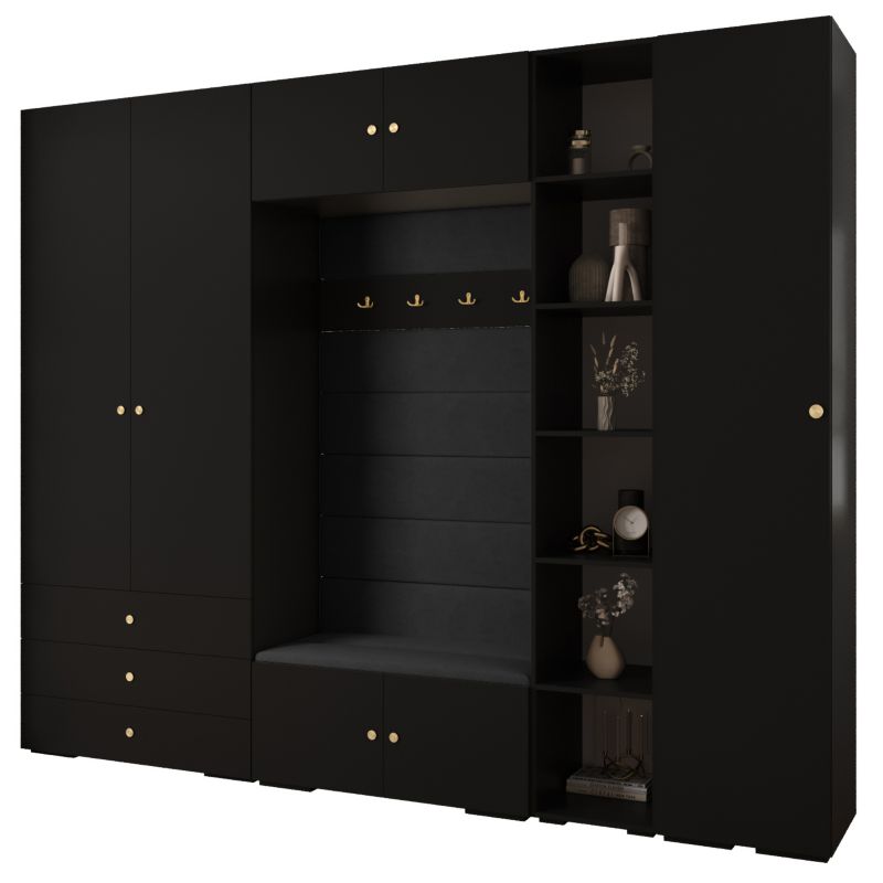 Garderoba do przedpokoju Abiks INOVA 2 Z11 czarny+złoty+manila18 1 szt.