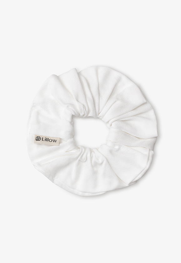 Lillow - FROTKA z wiskozy Scrunchies - biała - Materiał wiskoza - Uszyto w Polsce