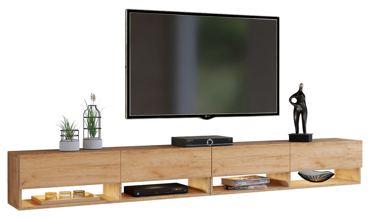 Zestaw szafek RTV dąb złoty 280 cm PREMIUM QUAD