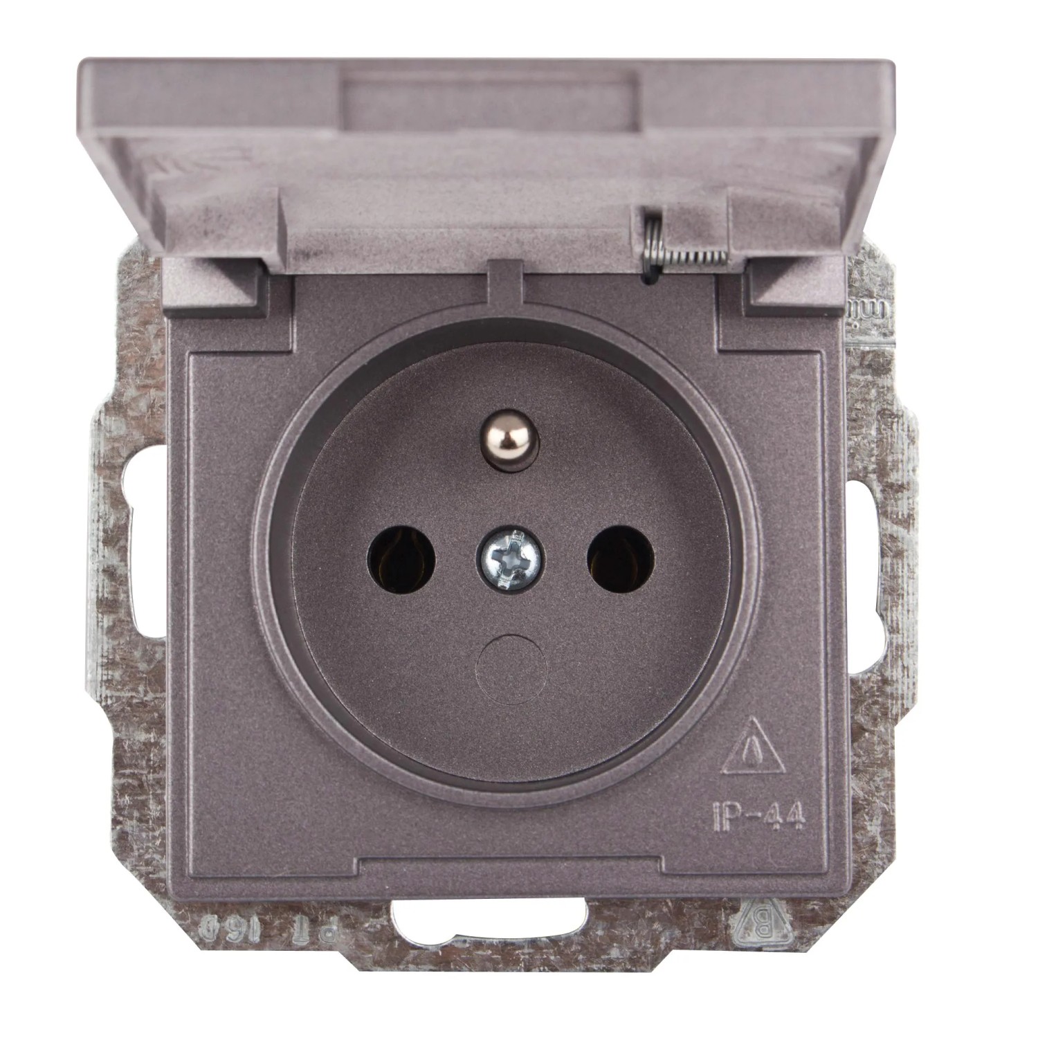 Gniazdo Perła pojedyncze +IP44 antracyt