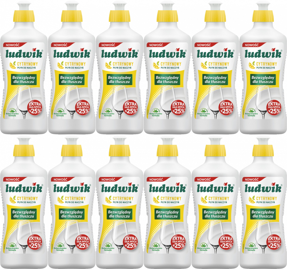 12x Płyn do naczyń Ludwik, cytrynowy, 900g